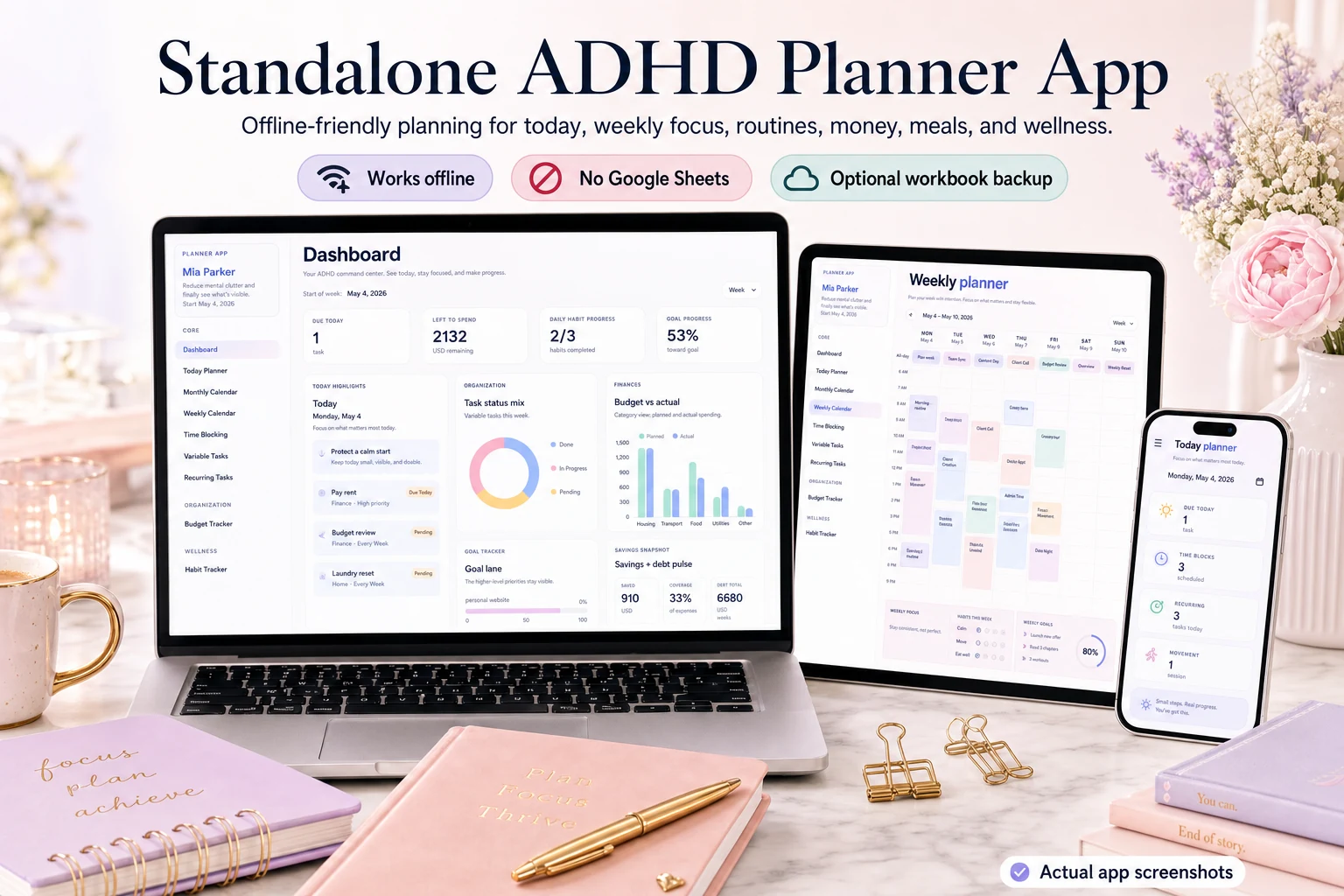 ADHD Planner App product preview