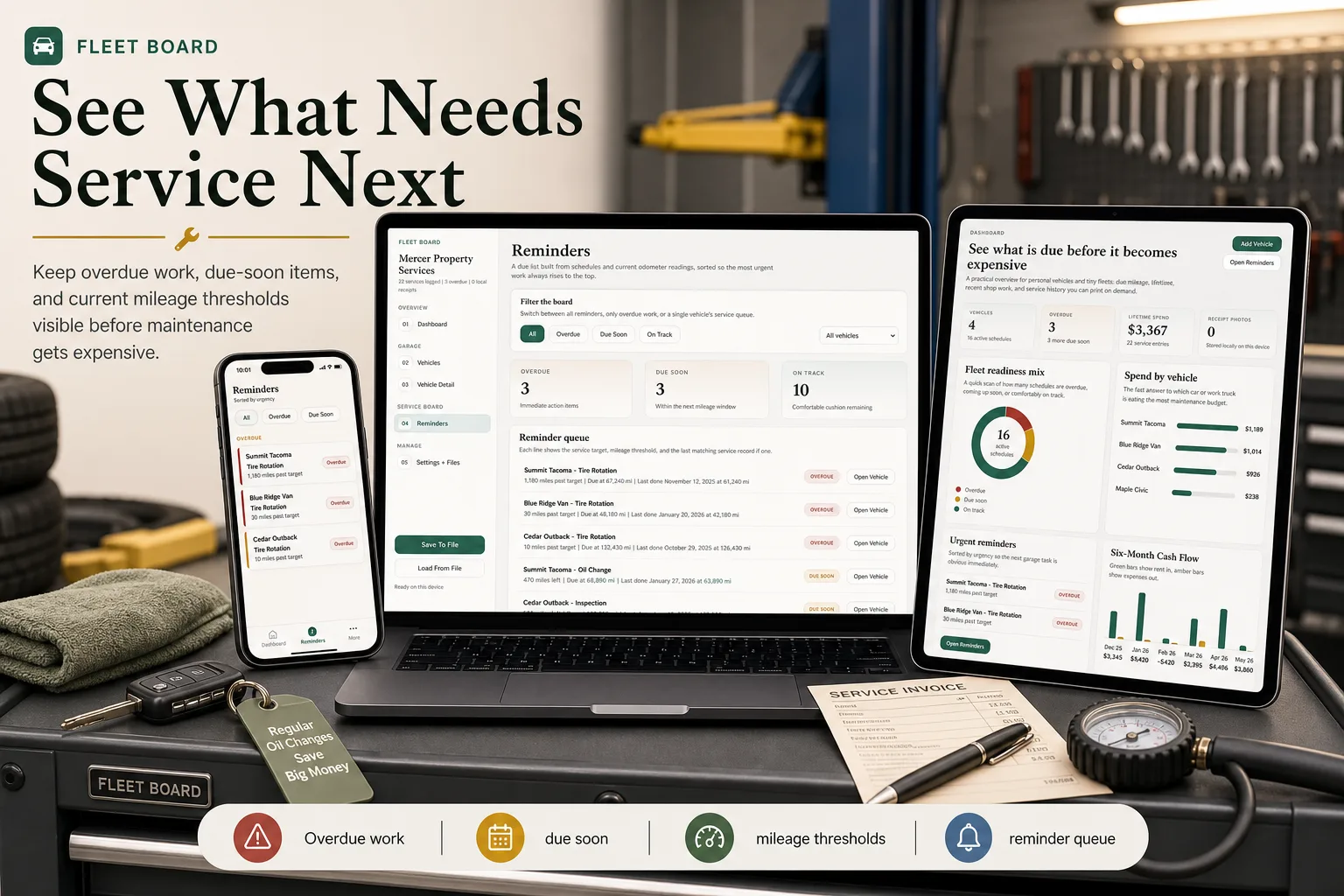 Car Maintenance Fleet Tracker App product preview