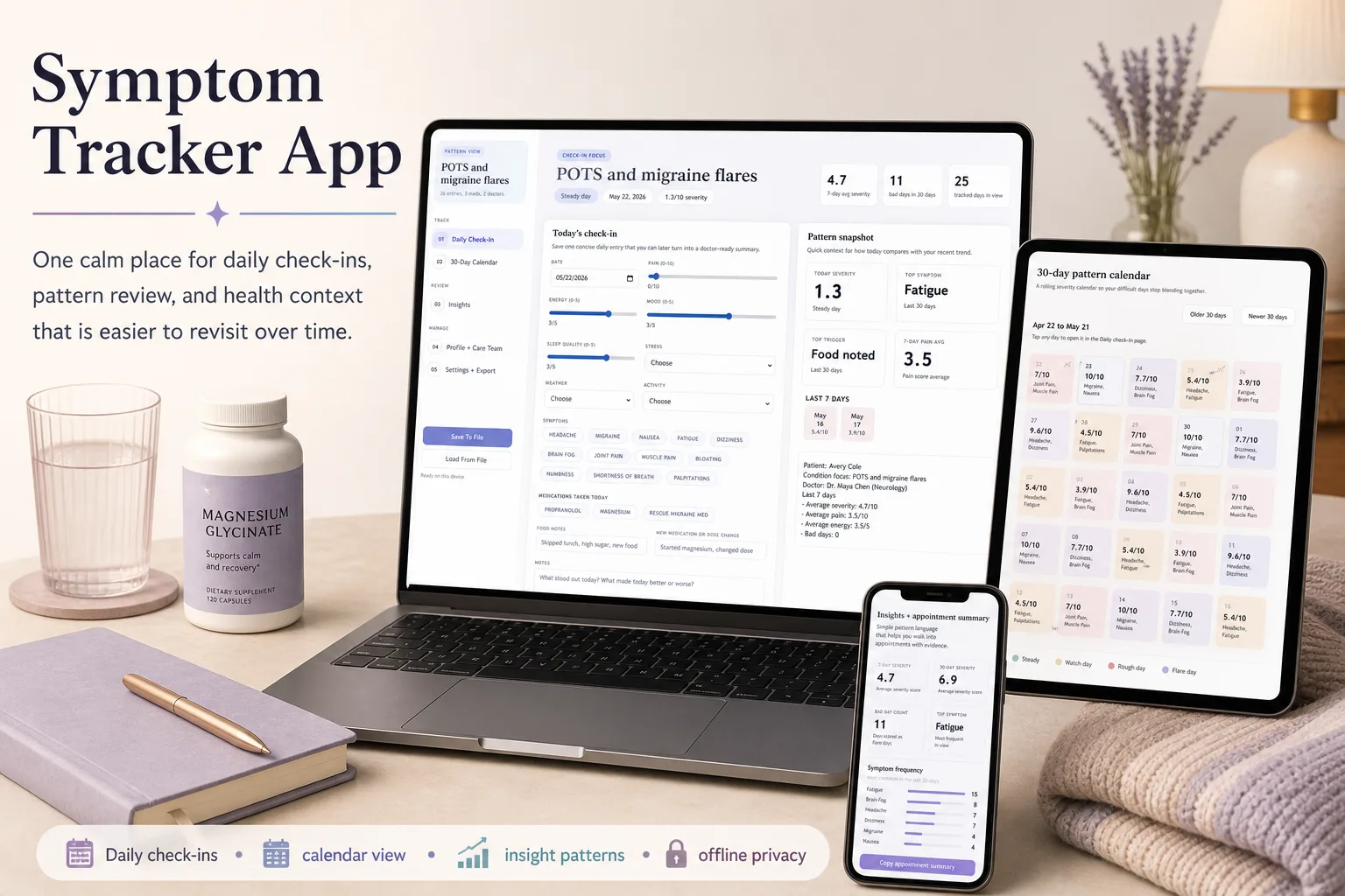 Chronic Illness Symptom Tracker App product preview