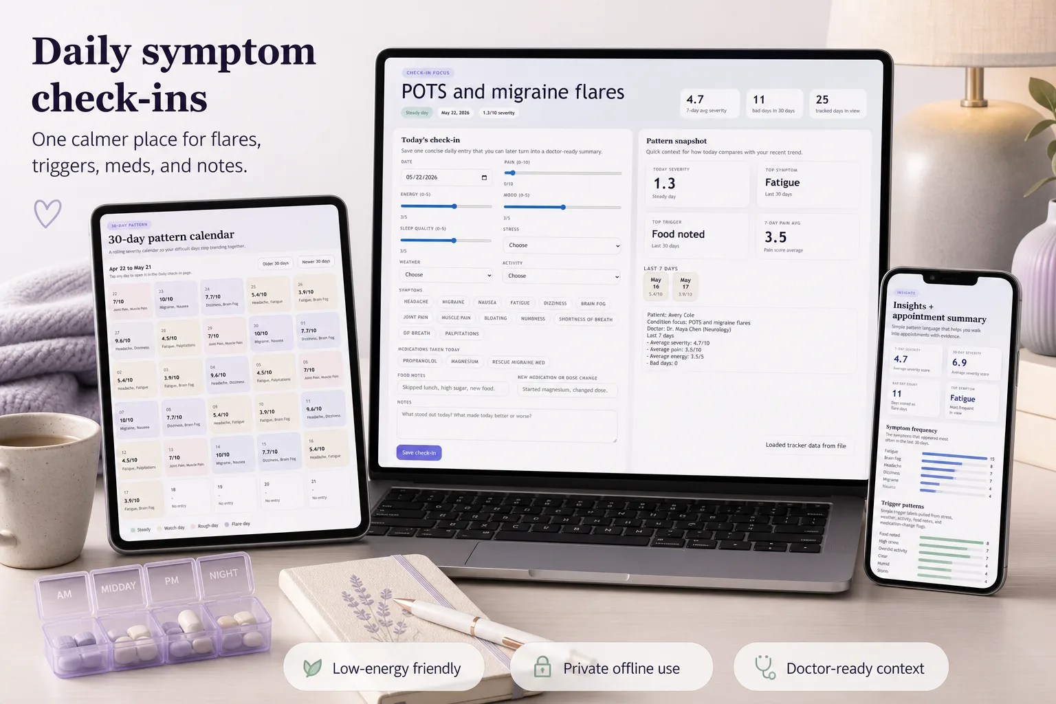 Chronic Illness Symptom Tracker App screen 1