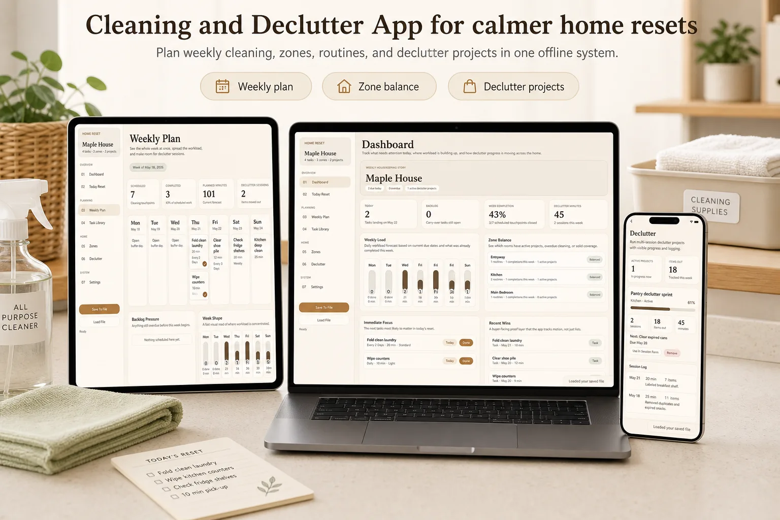 Cleaning Schedule Declutter App product preview