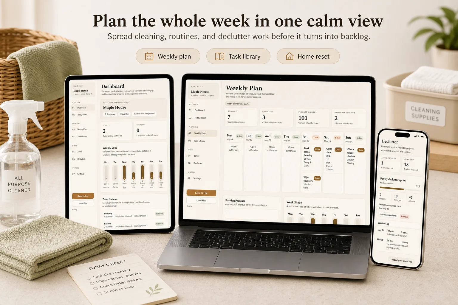 Cleaning Schedule Declutter App screen 1