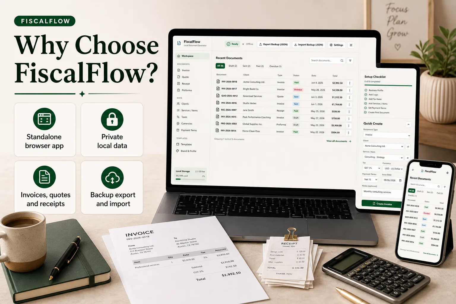 FiscalFlow Invoice & Document App screen 4