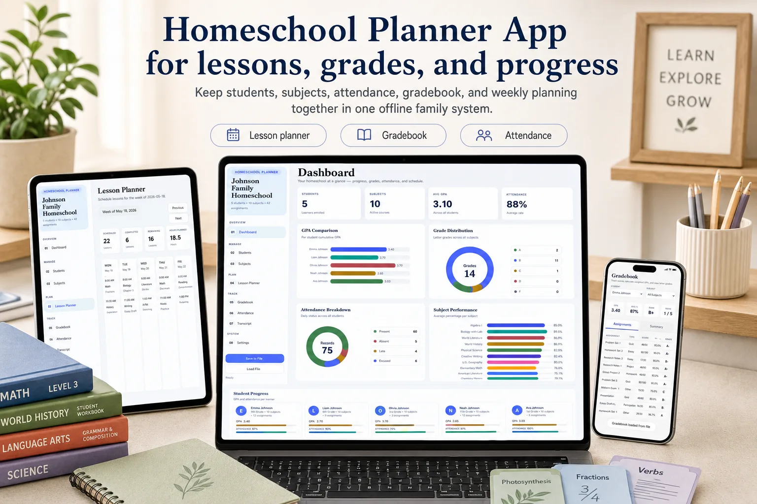 Homeschool Planner App product preview