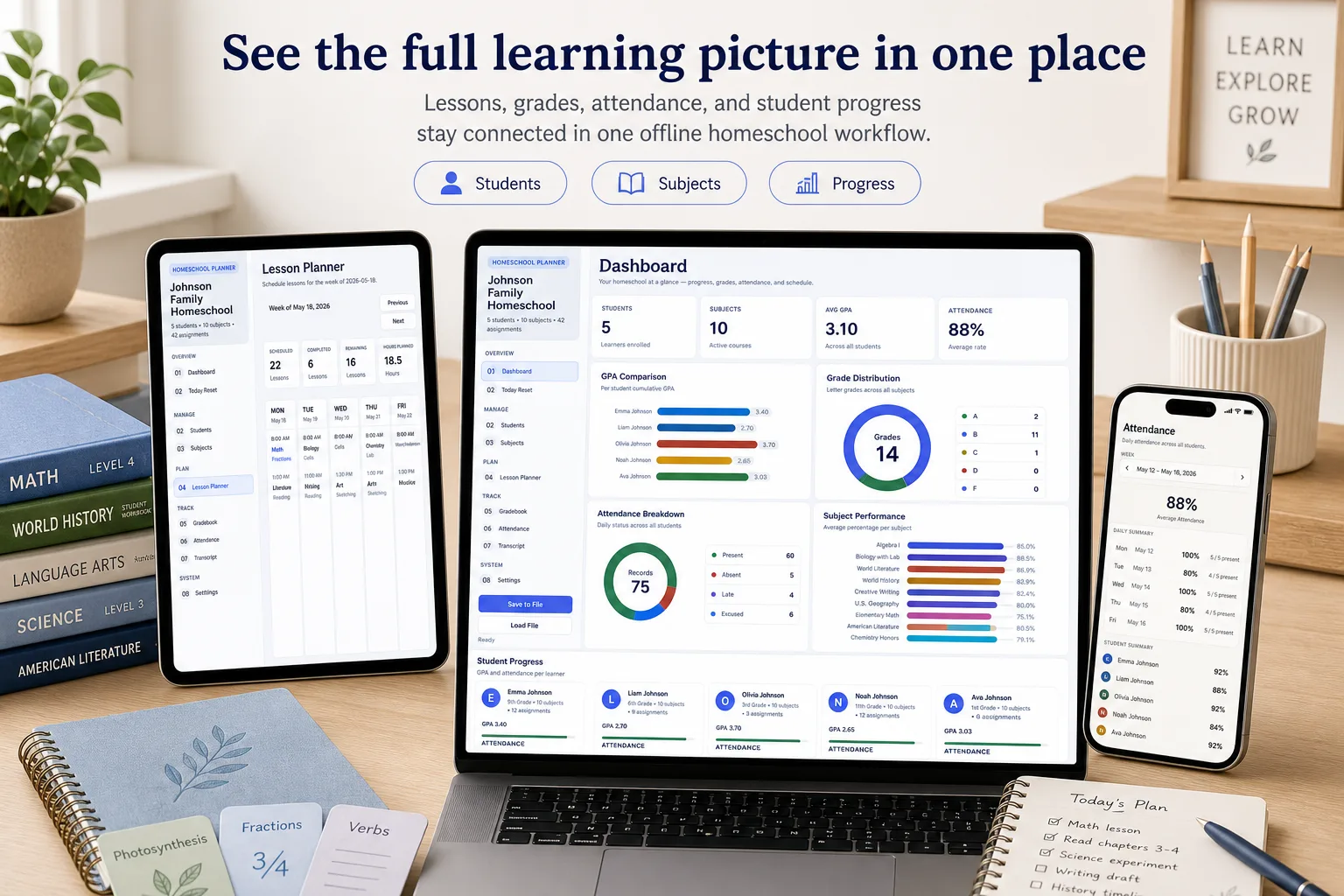 Homeschool Planner App screen 1