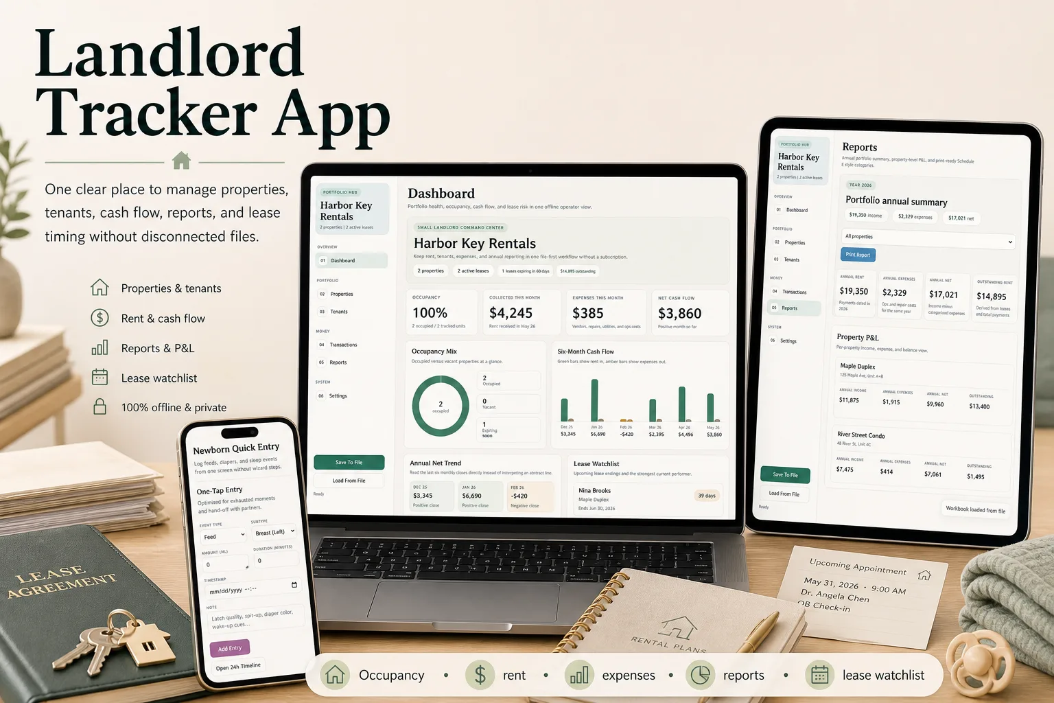 Landlord Rental Property Tracker App product preview