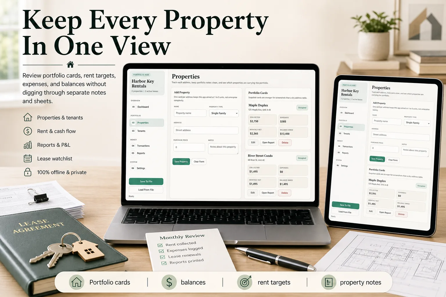 Landlord Rental Property Tracker App screen 2