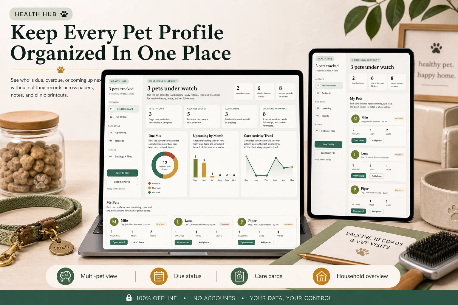 Pet Health Vaccination Tracker App screen 1