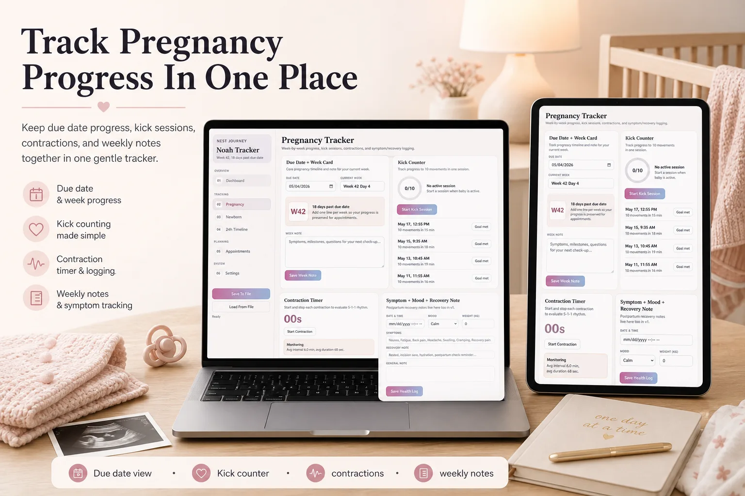 Pregnancy Postpartum Newborn Tracker App screen 2