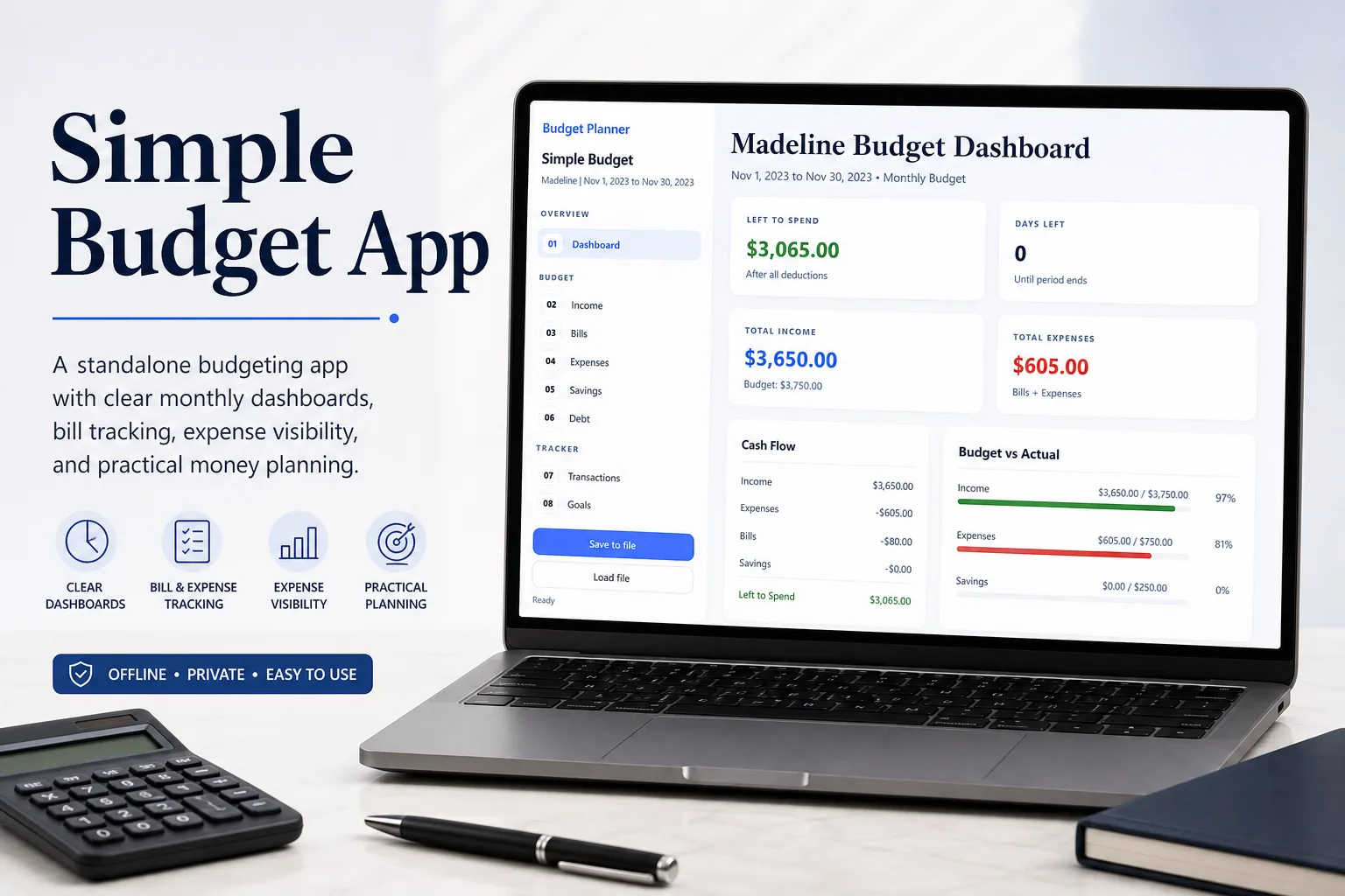 Simple Budget App product preview