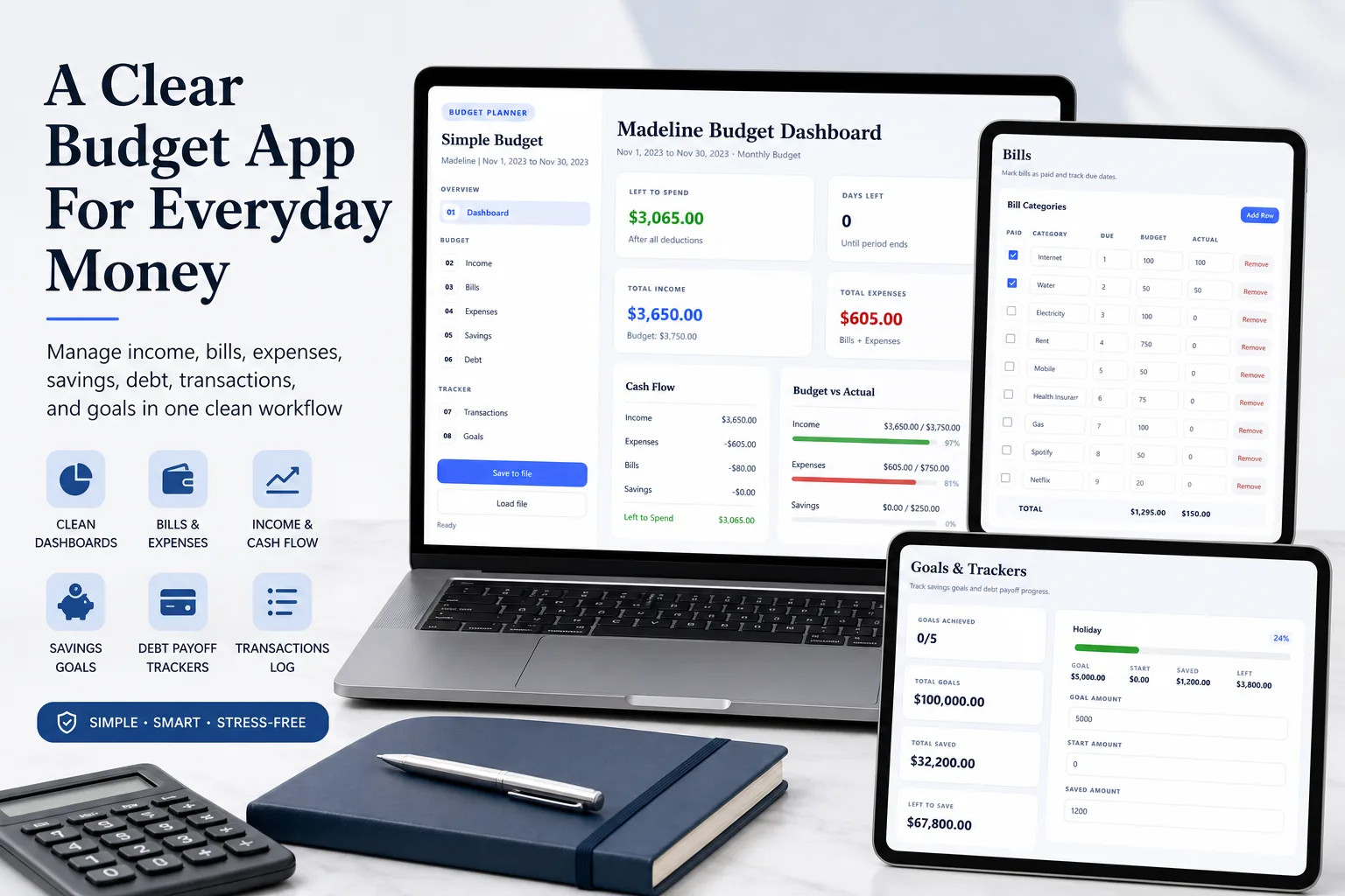 Simple Budget App screen 1