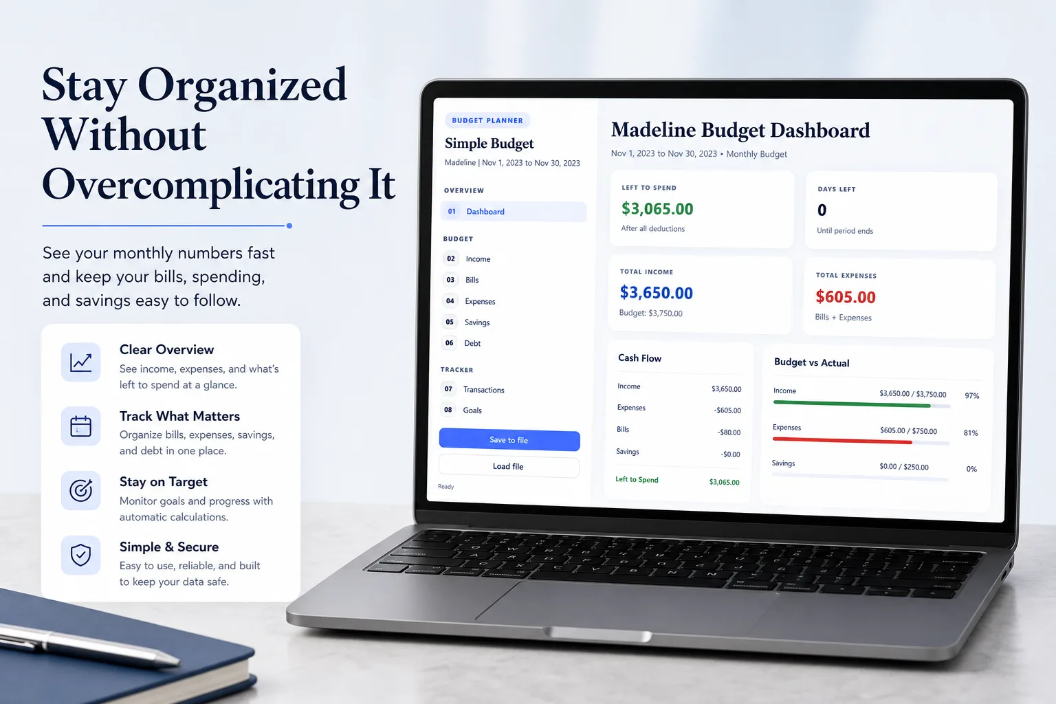 Simple Budget App screen 2