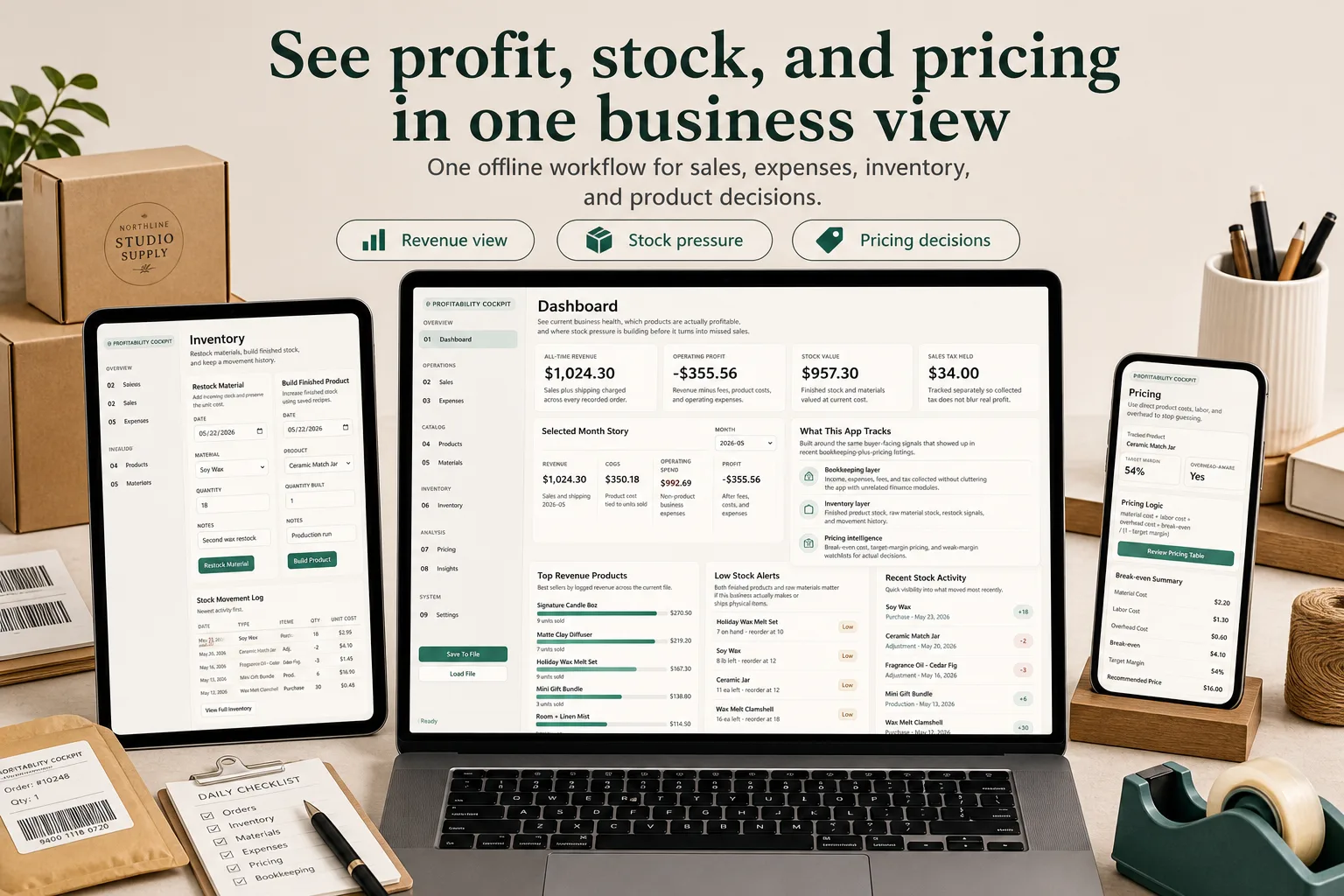 Small Business Bookkeeping Inventory App screen 1