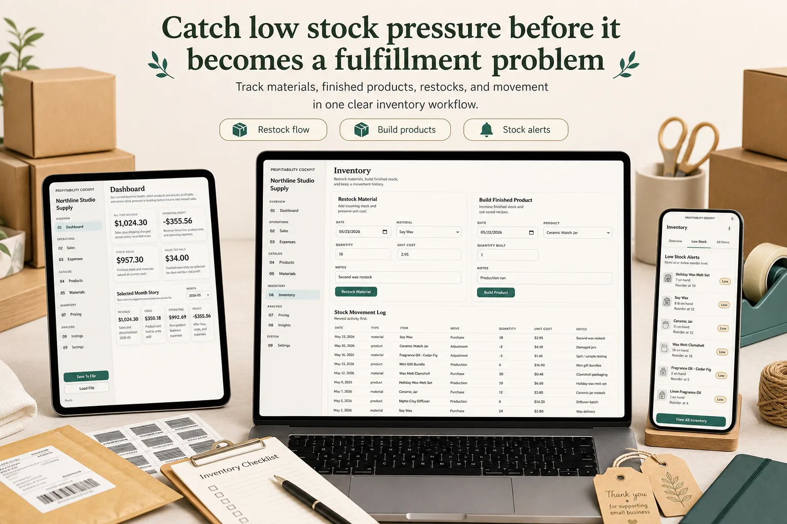 Small Business Bookkeeping Inventory App screen 2