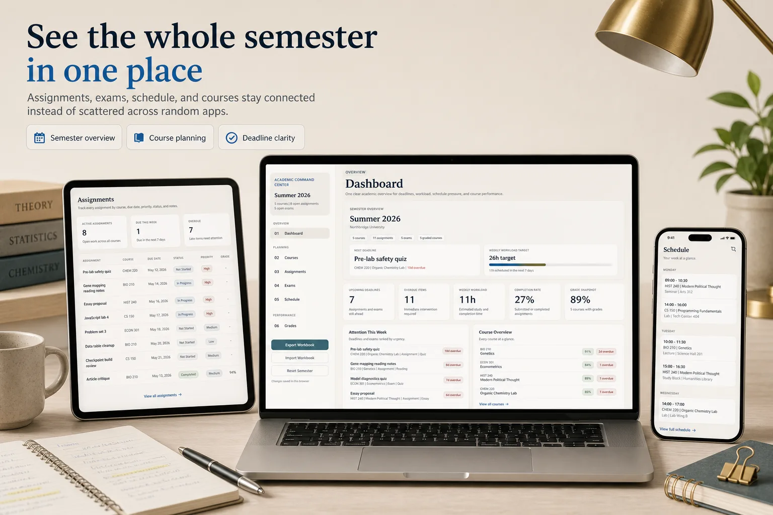 Student Planner Assignment Tracker App screen 1