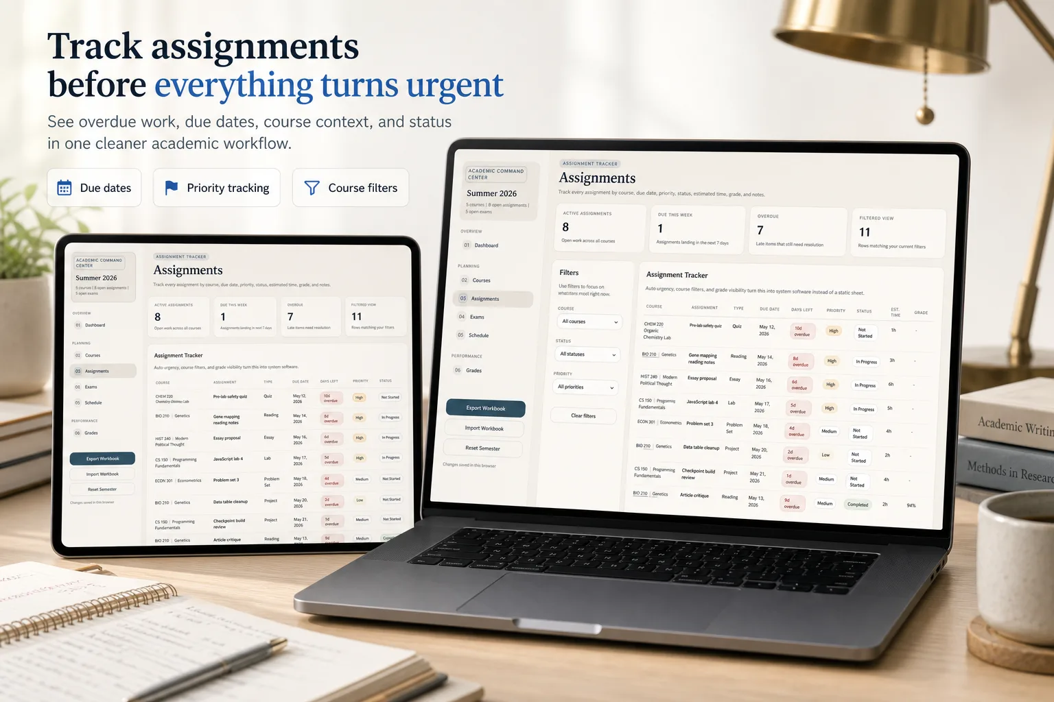 Student Planner Assignment Tracker App screen 2